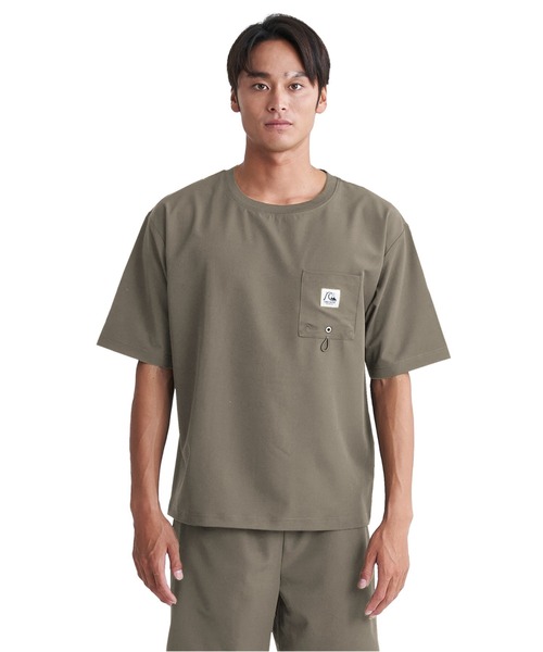 Quiksilver(クイックシルバー)の「QS DRY CLOTH SH/クイックシルバー五分袖シャツ(Tシャツ/カットソー・メンズ・カーキ/ブラック・X-LARGE/LARGE/MEDIUM/SMALL)」の1枚目の写真