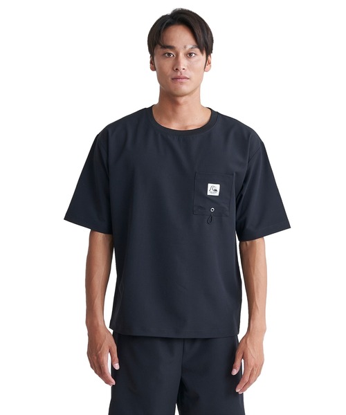 Quiksilver(クイックシルバー)の「QS DRY CLOTH SH/クイックシルバー五分袖シャツ(Tシャツ/カットソー・メンズ・カーキ/ブラック・X-LARGE/LARGE/MEDIUM/SMALL)」の2枚目の写真