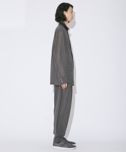 beautiful people（ビューティフルピープル）の「wool silk stripe     shirt jacket（テーラードジャケット・レディース・グレー・38/36）」の7枚目の写真