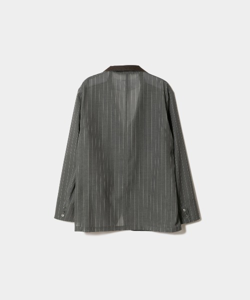 beautiful people（ビューティフルピープル）の「wool silk stripe     shirt jacket（テーラードジャケット・レディース・グレー・38/36）」の10枚目の写真