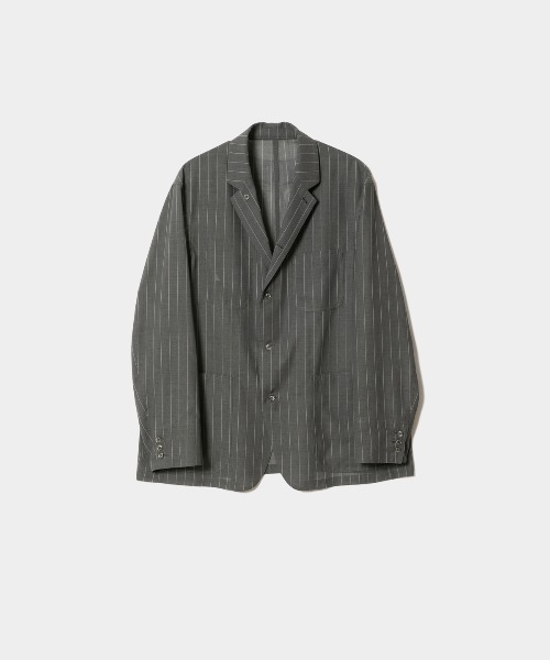 beautiful people（ビューティフルピープル）の「wool silk stripe     shirt jacket（テーラードジャケット・レディース・グレー・38/36）」の11枚目の写真