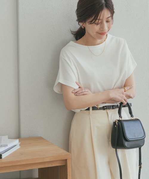 URBAN RESEARCH DOORS（アーバンリサーチドアーズ）の「『UR TECH ひやサラクール』ドライコットンボートネックプルオーバー（Tシャツ/カットソー・レディース・ピンク/ネイビー/ブルー/オフホワイト/グレー系その他/マスタード/グリーン・MEDIUM）」の21枚目の写真