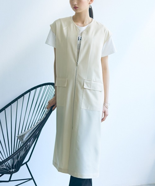 高身長 ジレワンピース（トールサイズ）Essenave（ワンピース