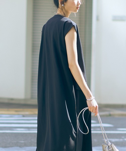 slattgir(スラットジール)の「高身長 ジレワンピース(トールサイズ)Essenave(ワンピース・レディース・ブラック/サンドベージュ・LL/3L/4L/L/5L/M)」の15枚目の写真