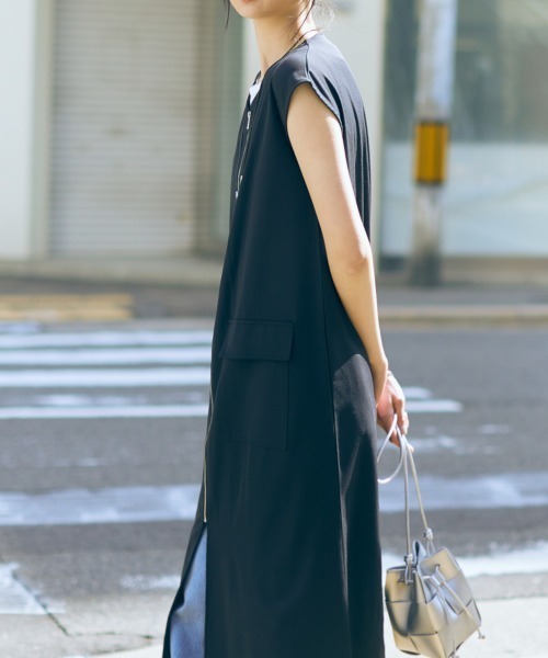 高身長 ジレワンピース（トールサイズ）Essenave（ワンピース