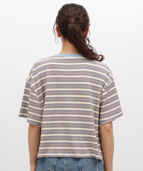 LAKOLE（ラコレ）の「マルチボーダ半袖TEE / 120972（Tシャツ/カットソー・レディース・アイボリー/グレー/オレンジ/グリーン・SMALL/MEDIUM）」の15枚目の写真