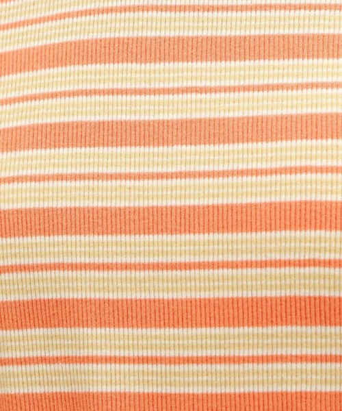 LAKOLE（ラコレ）の「マルチボーダ半袖TEE / 120972（Tシャツ/カットソー・レディース・アイボリー/グレー/オレンジ/グリーン・SMALL/MEDIUM）」の6枚目の写真