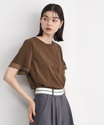 ◆【UV/接触冷感/洗濯OK/毛玉になりにくい】袖シアーTシャツ