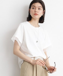 ◆【UV/接触冷感/洗濯OK/毛玉になりにくい】袖シアーTシャツ