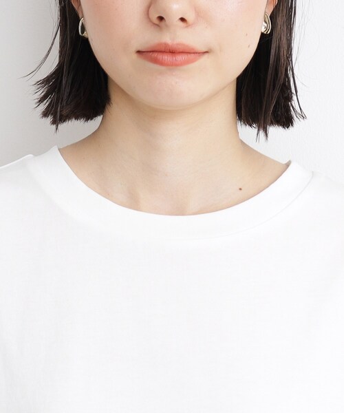 THE SHOP TK （ザ ショップ ティーケー ）の「◆【7.16新色入荷/UV/接触冷感/洗濯OK/毛玉になりにくい】袖シアーTシャツ（Tシャツ/カットソー・レディース・オフホワイト/サックスブルー/ブラック/ダークブラウン・13/12）」の10枚目の写真