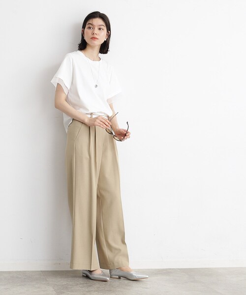 THE SHOP TK （ザ ショップ ティーケー ）の「◆【7.16新色入荷/UV/接触冷感/洗濯OK/毛玉になりにくい】袖シアーTシャツ（Tシャツ/カットソー・レディース・オフホワイト/サックスブルー/ブラック/ダークブラウン・13/12）」の22枚目の写真