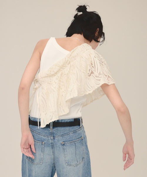 eL（エル）の「【eL】American sleeve TankTop/123540（タンクトップ・レディース・ブラック/オフホワイト/グレイッシュベージュ/ホワイト・FREE）」の20枚目の写真