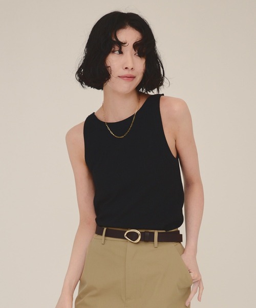 eL（エル）の「【eL】American sleeve TankTop/123540（タンクトップ・レディース・ブラック/オフホワイト/グレイッシュベージュ/ホワイト・FREE）」の19枚目の写真