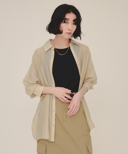 eL（エル）の「【eL】American sleeve TankTop/123540（タンクトップ・レディース・ブラック/オフホワイト/グレイッシュベージュ/ホワイト・FREE）」の17枚目の写真