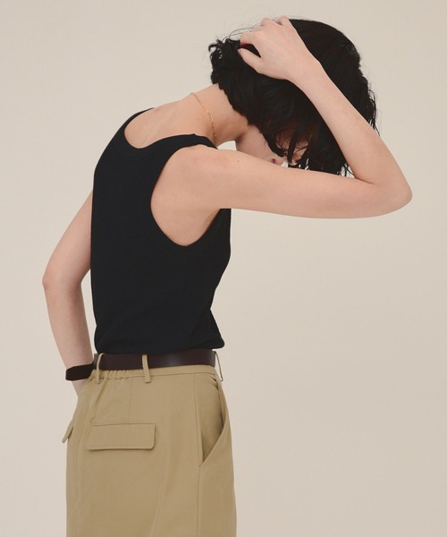 eL（エル）の「【eL】American sleeve TankTop/123540（タンクトップ・レディース・ブラック/オフホワイト/グレイッシュベージュ/ホワイト・FREE）」の9枚目の写真
