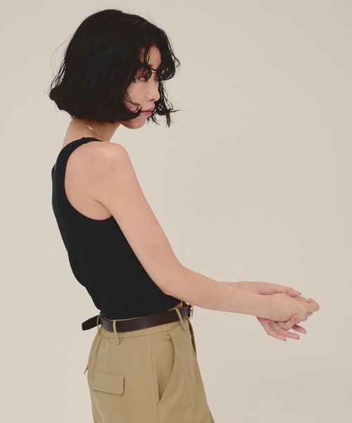 eL（エル）の「【eL】American sleeve TankTop/123540（タンクトップ・レディース・ブラック/オフホワイト/グレイッシュベージュ/ホワイト・FREE）」の8枚目の写真