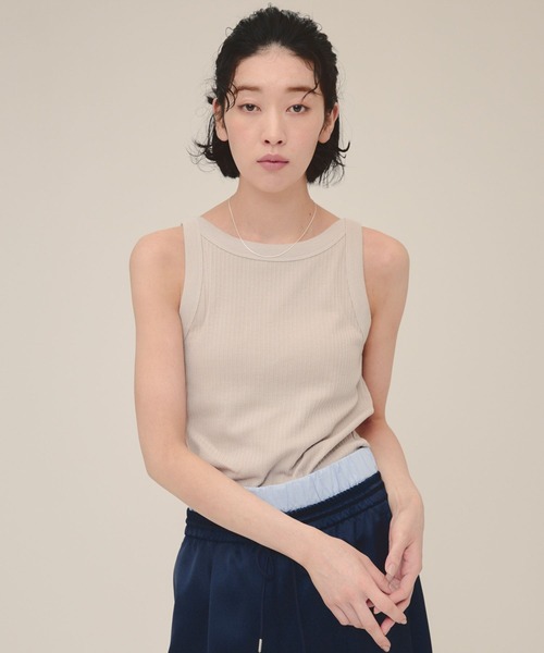 eL（エル）の「【eL】American sleeve TankTop/123540（タンクトップ・レディース・ブラック/オフホワイト/グレイッシュベージュ/ホワイト・FREE）」の7枚目の写真