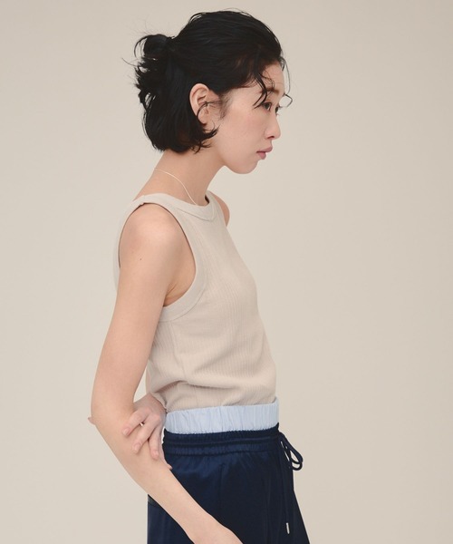 eL（エル）の「【eL】American sleeve TankTop/123540（タンクトップ・レディース・ブラック/オフホワイト/グレイッシュベージュ/ホワイト・FREE）」の6枚目の写真