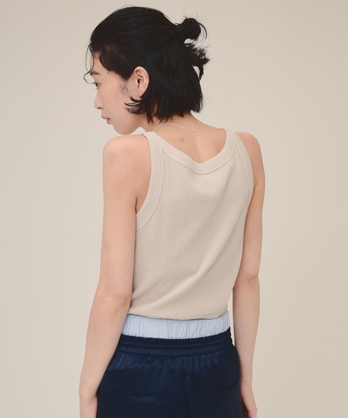 eL（エル）の「【eL】American sleeve TankTop/123540（タンクトップ・レディース・ブラック/オフホワイト/グレイッシュベージュ/ホワイト・FREE）」の5枚目の写真