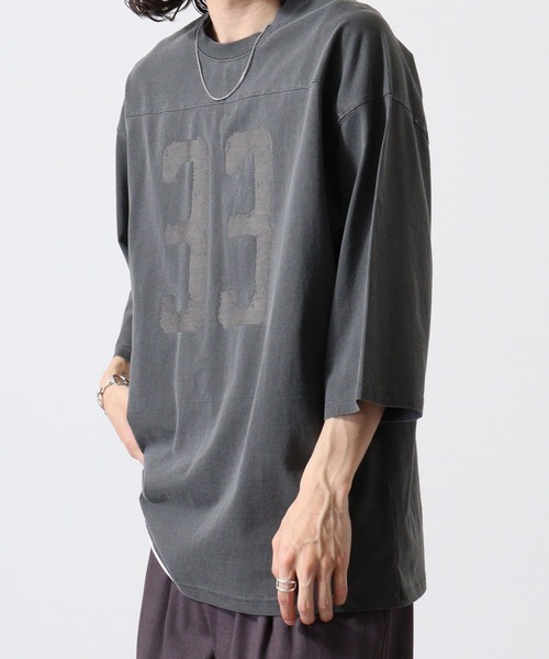 FUNALIVE(ファンアライブ)の「ピグメントフットボールTシャツ(Tシャツ/カットソー・メンズ・ブラック/ブルー/ベージュ・L/M)」の5枚目の写真