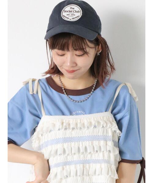 ehka sopo（エヘカソポ）の「ワッペンキャップ（ハット・レディース・サックスブルー/グレー/ベージュ/ネイビー・F）」の4枚目の写真