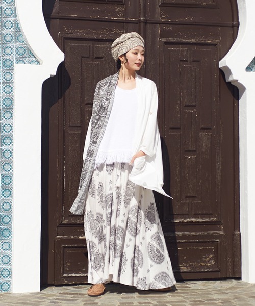 チャイハネ（チャイハネ）の「【チャイハネ】VORRUK ブアロングスカート（スカート・レディース・ブラック/ホワイト/バイオレット/ターコイズブルー・FREE）」の8枚目の写真