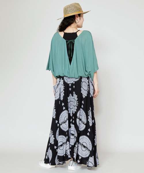 チャイハネ（チャイハネ）の「【チャイハネ】VORRUK ブアロングスカート（スカート・レディース・ブラック/ホワイト/バイオレット/ターコイズブルー・FREE）」の13枚目の写真