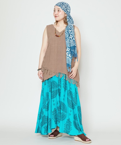 チャイハネ（チャイハネ）の「【チャイハネ】VORRUK ブアロングスカート（スカート・レディース・ブラック/ホワイト/バイオレット/ターコイズブルー・FREE）」の17枚目の写真