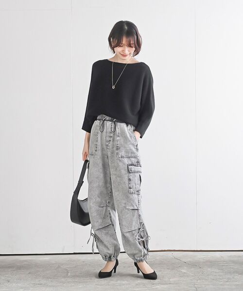 rps(アールピーエス)の「サイドリボンデニムカーゴパンツ(カーゴパンツ・レディース・ブルー系その他/ブラック/ブルー/グレー・フリー)」の15枚目の写真