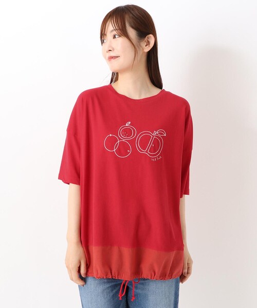 one'sterrace(ワンズテラス)の「モチーフ刺繍プルオーバー(Tシャツ/カットソー・レディース・ライトグレー系8/ネイビー系5/レッド系9・02)」の3枚目の写真