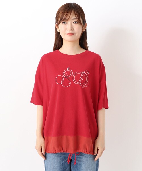 one'sterrace(ワンズテラス)の「モチーフ刺繍プルオーバー(Tシャツ/カットソー・レディース・ライトグレー系8/ネイビー系5/レッド系9・02)」の4枚目の写真
