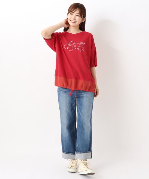 one'sterrace(ワンズテラス)の「モチーフ刺繍プルオーバー(Tシャツ/カットソー・レディース・ライトグレー系8/ネイビー系5/レッド系9・02)」の16枚目の写真