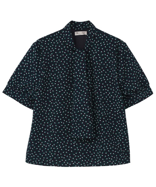 TOKYO SHIRTS（トウキョウシャツ）の「ボウタイ付き 五分袖ブラウス（シャツ/ブラウス・レディース・ネイビー/アイボリー・LL/L/M）」の2枚目の写真