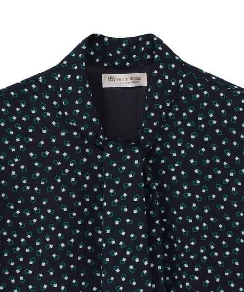 TOKYO SHIRTS（トウキョウシャツ）の「ボウタイ付き 五分袖ブラウス（シャツ/ブラウス・レディース・ネイビー/アイボリー・LL/L/M）」の9枚目の写真