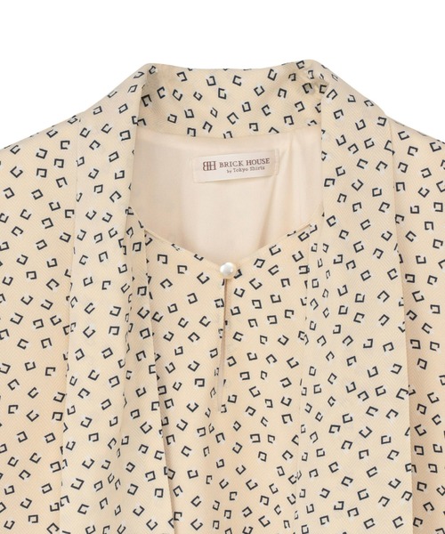 TOKYO SHIRTS（トウキョウシャツ）の「ボウタイ付き 五分袖ブラウス（シャツ/ブラウス・レディース・ネイビー/アイボリー・LL/L/M）」の5枚目の写真