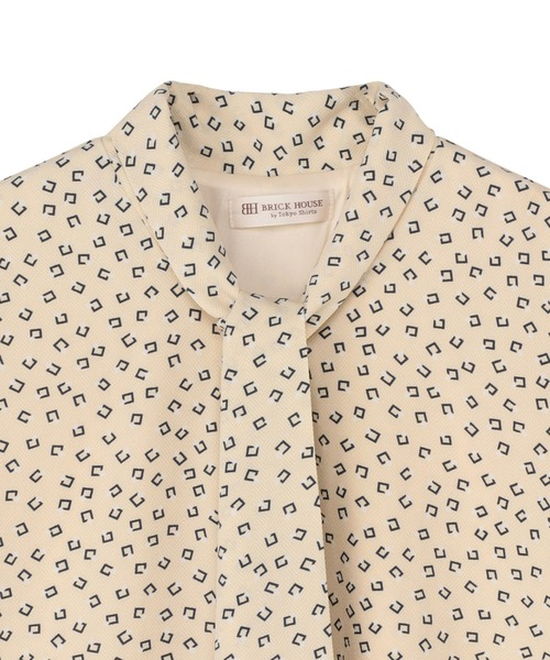 TOKYO SHIRTS（トウキョウシャツ）の「ボウタイ付き 五分袖ブラウス（シャツ/ブラウス・レディース・ネイビー/アイボリー・LL/L/M）」の4枚目の写真