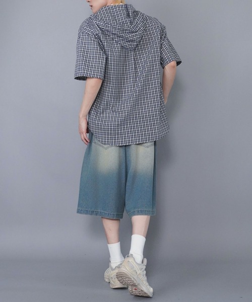 KTZ メンズ デニムショーツ ハーフパンツ ヴィンテージ SPINNS（スピンズ）の「3サイズ展開！ヴィンテージ加工デニムジョーツ