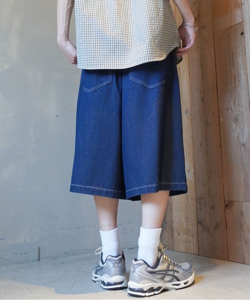 3サイズ展開！ヴィンテージ加工デニムジョーツ/デニムハーフパンツ