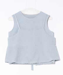 STYLEBLOCK | 接結シャーリングビスチェノースリーブトップスセット(Tシャツ/カットソー)