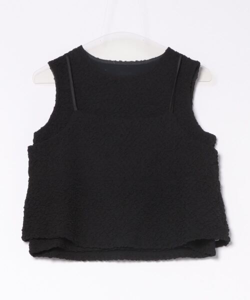 STYLEBLOCK(スタイルブロック)の「接結シャーリングビスチェノースリーブトップスセット(Tシャツ/カットソー・レディース・ライム/アイボリー/ライトブルー/ブラック・M)」の3枚目の写真