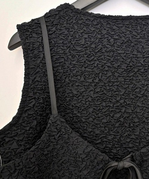 STYLEBLOCK(スタイルブロック)の「接結シャーリングビスチェノースリーブトップスセット(Tシャツ/カットソー・レディース・ライム/アイボリー/ライトブルー/ブラック・M)」の11枚目の写真