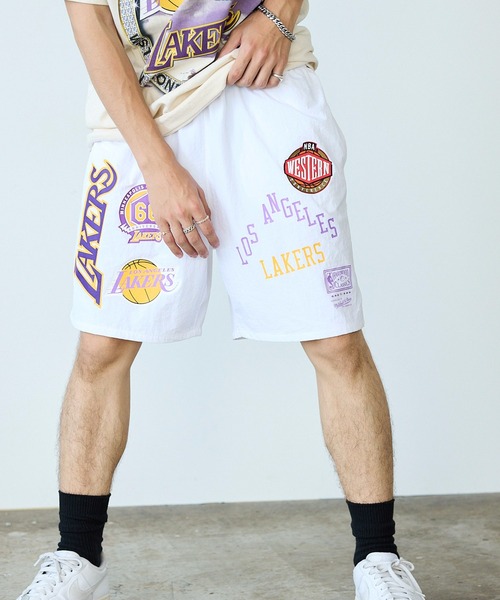 Mitchell&Ness lakers ショーツ セール】Mitchell&Ness/ミッチェル&ネス Overtime Nylon Shorts