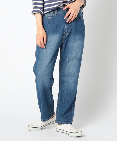 Grand PARK(グランドパーク)の「バックデザイン加工デニム(デニムパンツ・レディース・ブルー/ネイビー・FREE)」の1枚目の写真