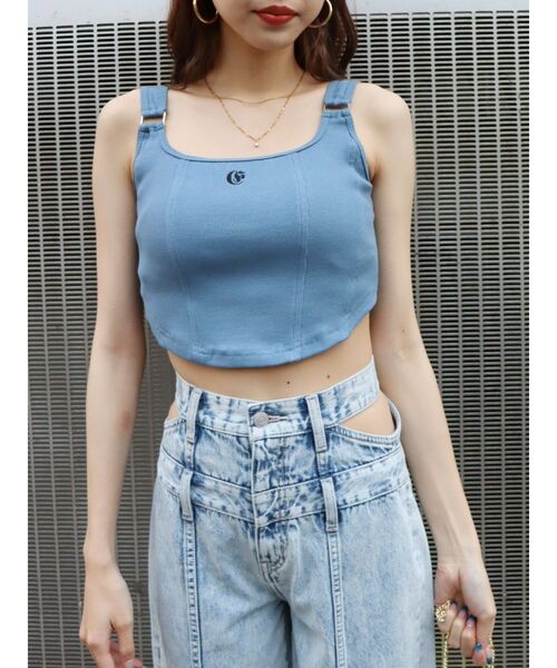 EVRIS（エヴリス）の「ワンポイントイレヘムビスチェ（キャミソール・レディース・グレー/ブルー/ブラック・FREE）」の21枚目の写真