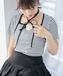 MAJESTIC LEGON | マルチwayブローチ付きトップス(Tシャツ/カットソー)