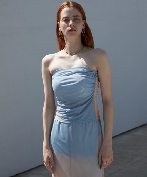 SHEER MONOGRAM BARE TOP/シアーモノグラムベアトップ（チューブ