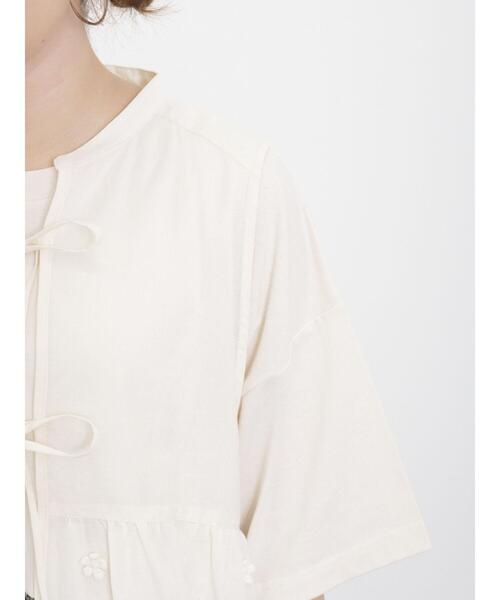 Samansa Mos2（サマンサ モスモス）の「刺繍リボンベスト（ベスト・レディース・チャコールグレー/キナリ/オフホワイト・F）」の16枚目の写真