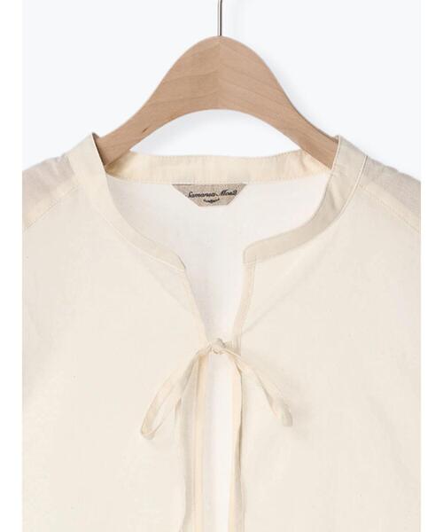 Samansa Mos2（サマンサ モスモス）の「刺繍リボンベスト（ベスト・レディース・チャコールグレー/キナリ/オフホワイト・F）」の8枚目の写真