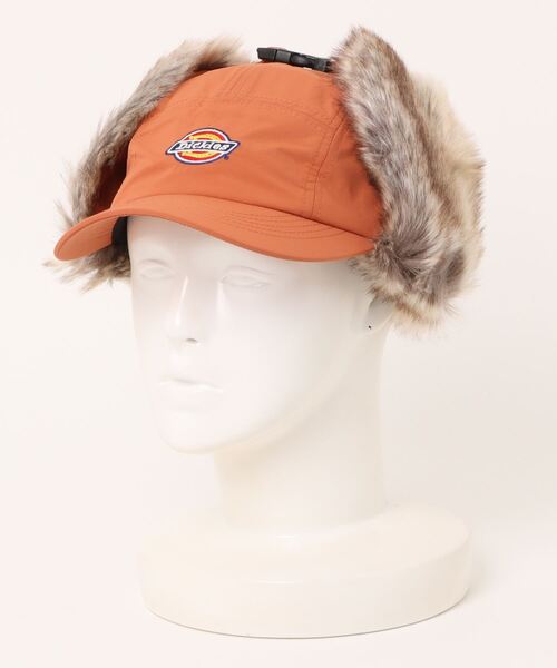 Dickies(ディッキーズ)の「【Dickies】EX FUR EARMUFF JET CAP/ロゴ/ジェットキャップ/ファー付き/フリーサイズ/帽子/ディッキーズ(キャップ・メンズ・レンガ/ブラック/ベージュ/カーキ・FREE)」の4枚目の写真