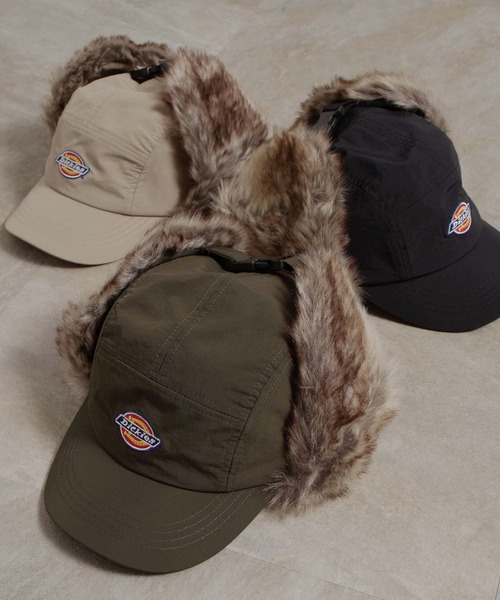 Dickies(ディッキーズ)の「【Dickies】EX FUR EARMUFF JET CAP/ロゴ/ジェットキャップ/ファー付き/フリーサイズ/帽子/ディッキーズ(キャップ・メンズ・レンガ/ブラック/ベージュ/カーキ・FREE)」の5枚目の写真